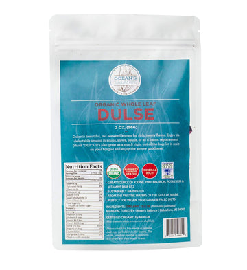 Oceanas Balance Organic Whole Leaf Dulse - Maine Coast Seaweed - Atlantic Ocean Sea Vegetables, Perfect For Keto Diet, Paleo Die