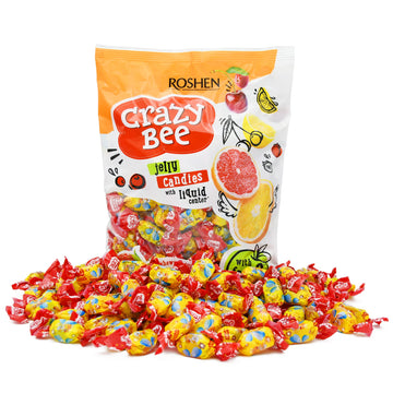 Roshen Crazy Bee Jelly Candy With Fruity Filling, Made With 6 Fruit Juices, Kosher, Halal 2.2Lb/1Kg