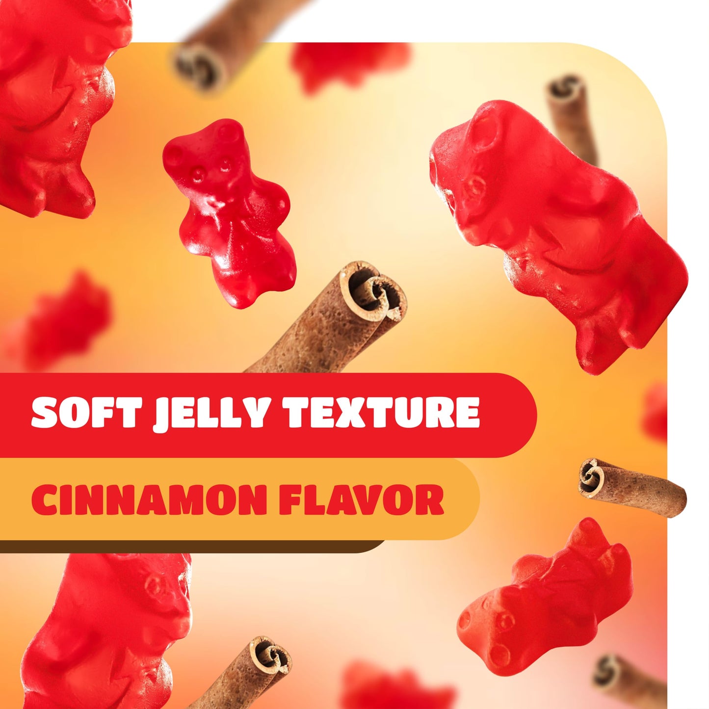 CRAZYOUTLET Juju Cinnamon Bears Gummy Candy - Chewy Cinnamon Flavor - 1 Pound Bag