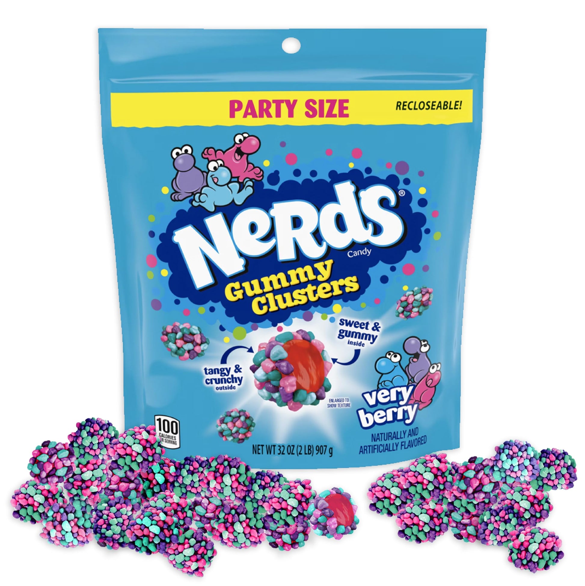 Nerds Gummy Clusters Very Berry, 32 oz Bulk Bag - Chewy & Crunchy Candy - Sweet & Tangy Treats - Perfect for Kids & Adults, Part