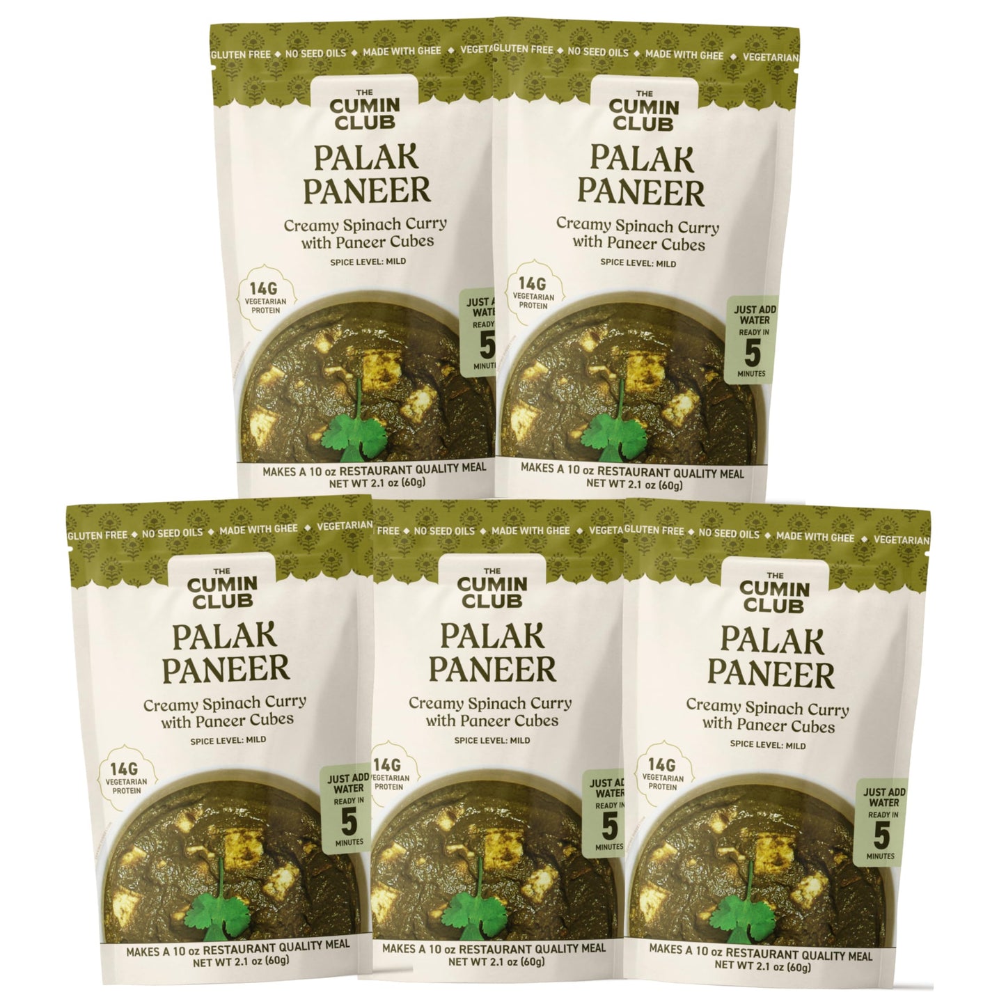 The Cumin Club Indian Palak Paneer - Ready to Eat Indian Food with Farm-Natural Goodness - Indulge in Easy Cooking, Irresistibly