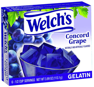 Welch'S Concord Grape Gelatin, 3.99 Oz, Pack Of 12