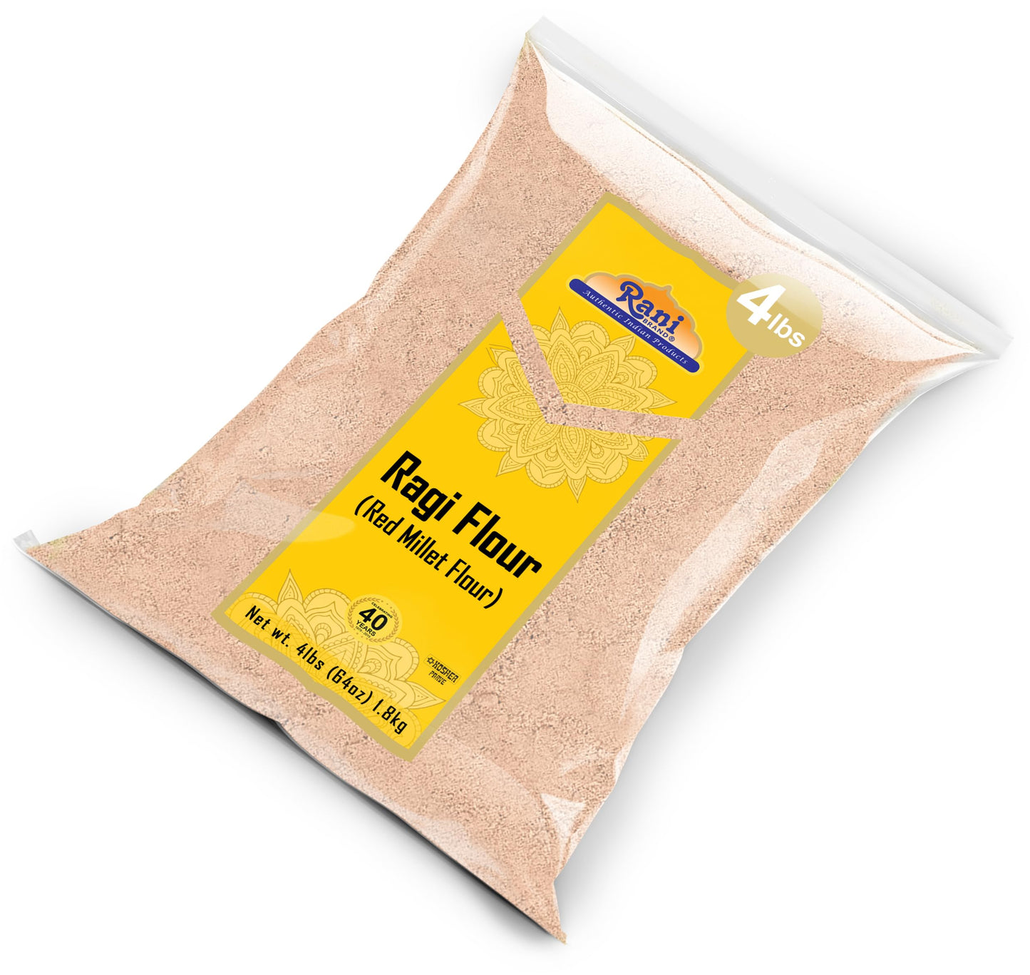 Rani Ragi (Finger Millet) Flour 64oz (4lbs) 1.81kg Bulk ~ All Natural | Vegan | Gluten Friendly | NON-GMO | Kosher | Indian Orig