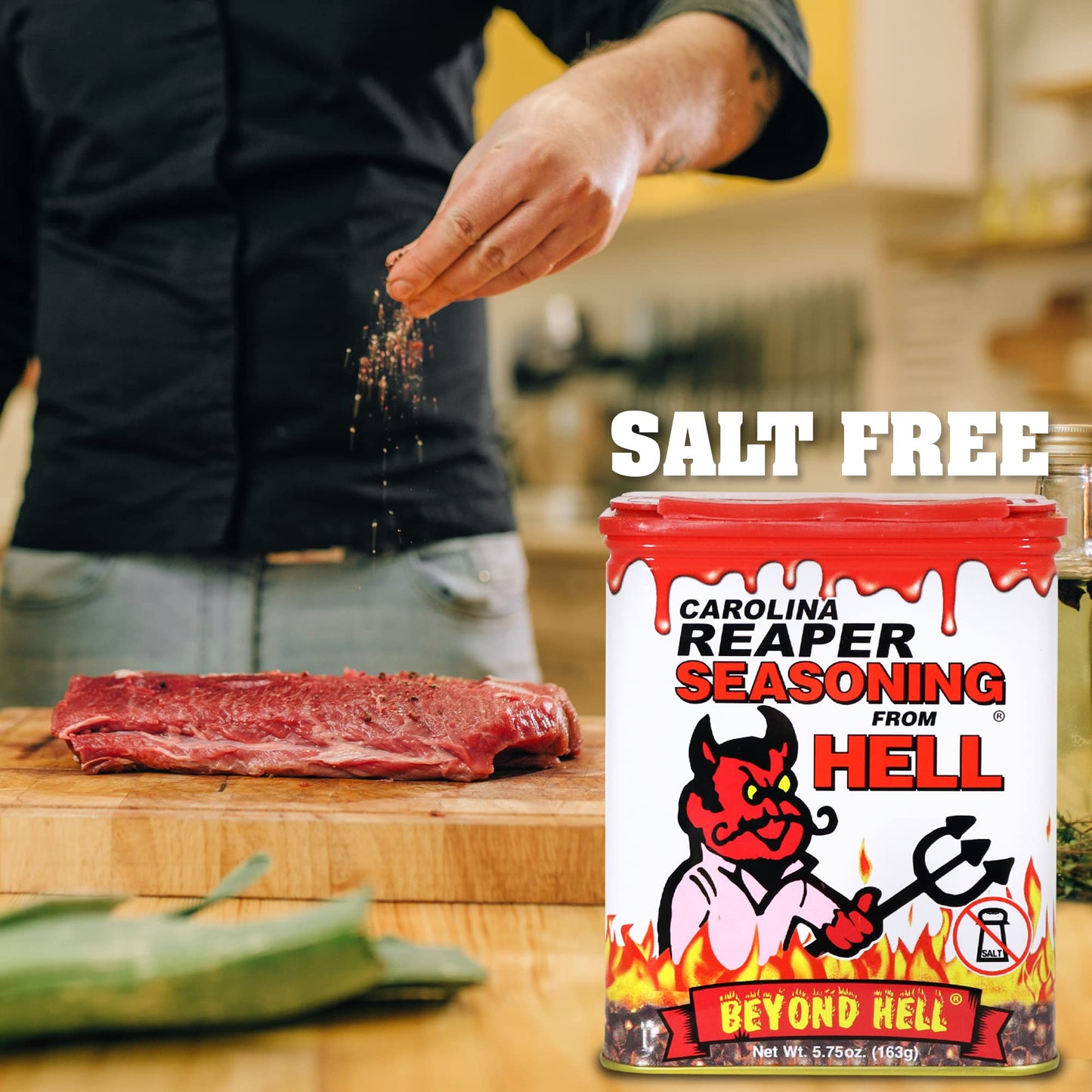 ASS KICKIN Carolina Reaper Seasoning - Salt Free Gourmet Hot Spice - 5.25 oz