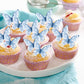 Rssta i 48 Pack Edible Butterfly Cake Decorations, Rice Paper Cupcake Toppers, Design 2 Blue 2 for Birthday and Wedding Parties