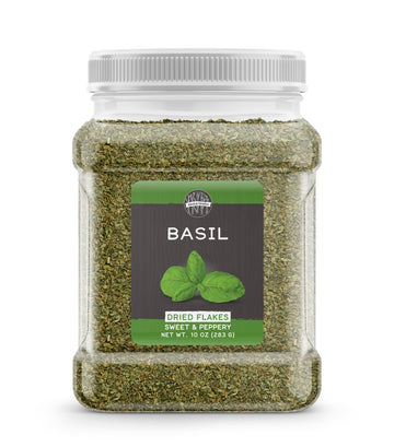 Birch & Meadow 10 oz of Basil Leaves, Cut & Sifted, Sweet Peppery Flavor