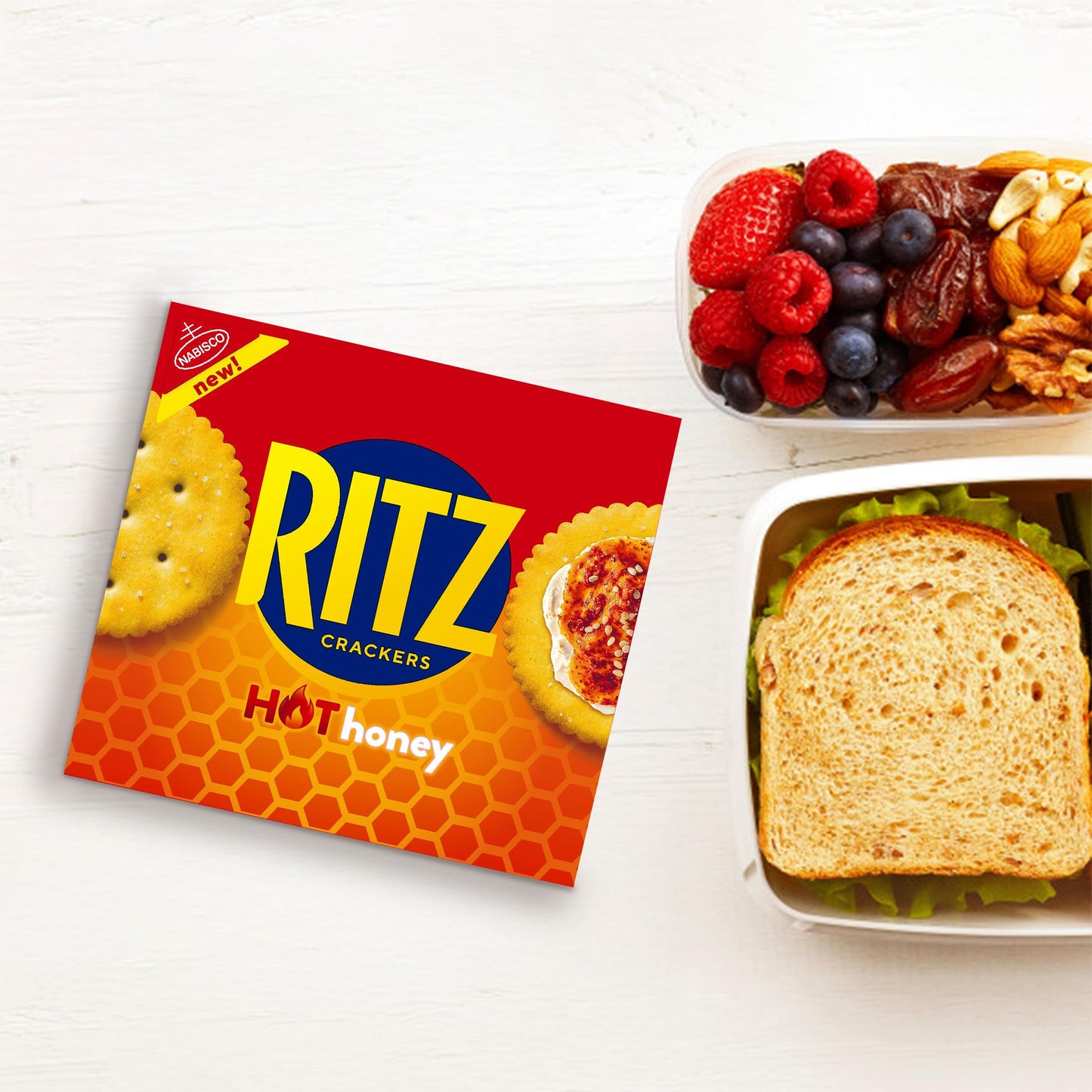 RITZ Hot Honey Crackers, Snacks for Kids and Adults, Lunch Snacks, 13.7 oz