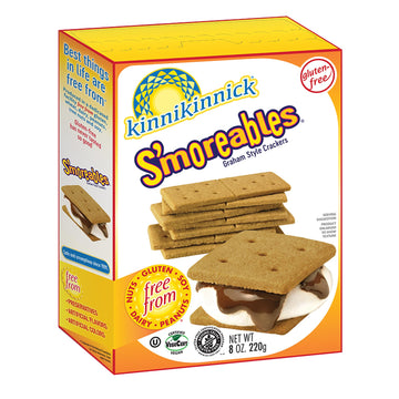 Kinnikinnick - S'Moreables Graham Style Crackers - Gluten Free, Allergy Friendly Vegan Graham Crackers - 8 Oz. Box