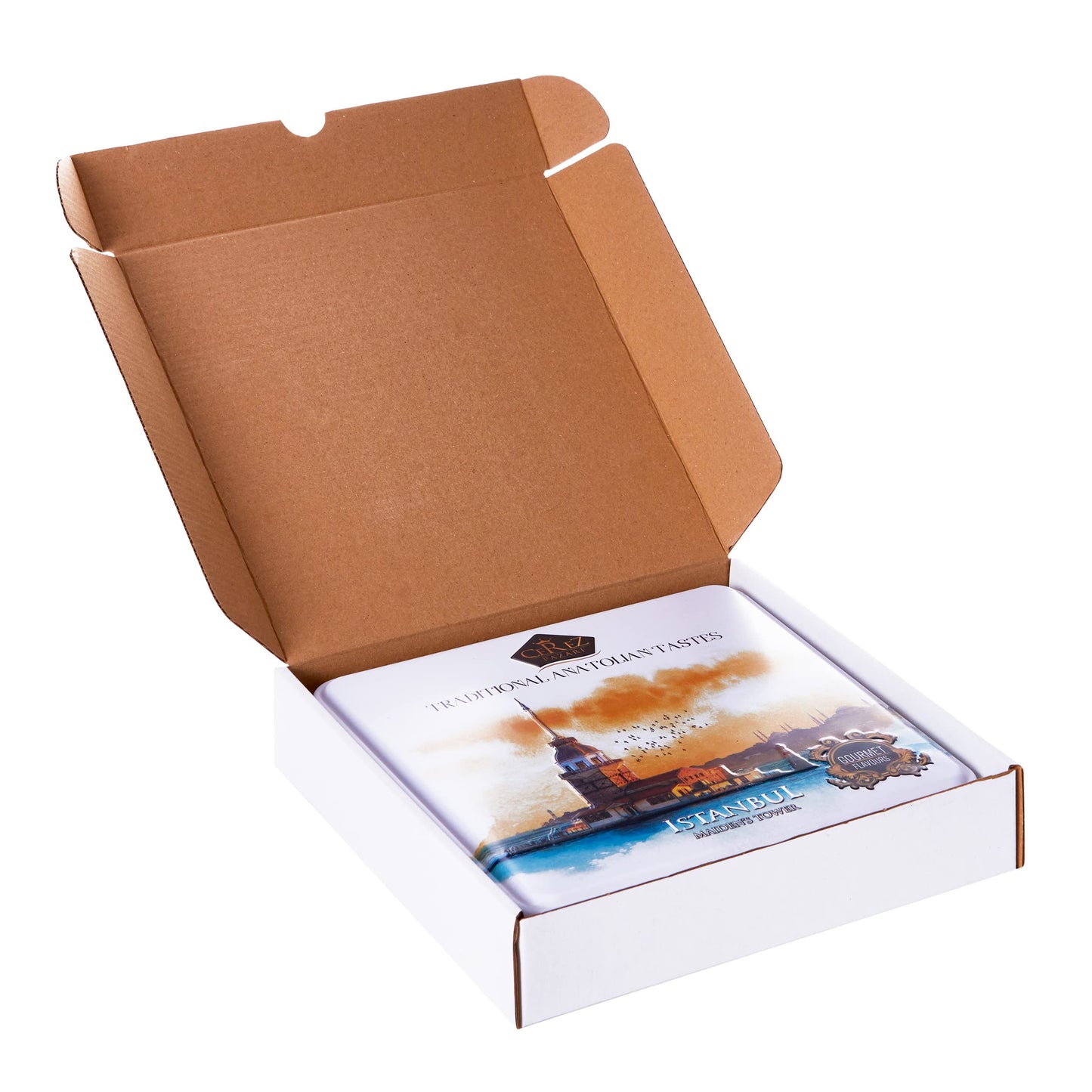 Cerez Pazari Baklava Pastry Gift Box Halal Snacks 1.32Lbs E Apprx.45-48 Pcs | Turkish Dessert Ideal For Fathers Day Gift
