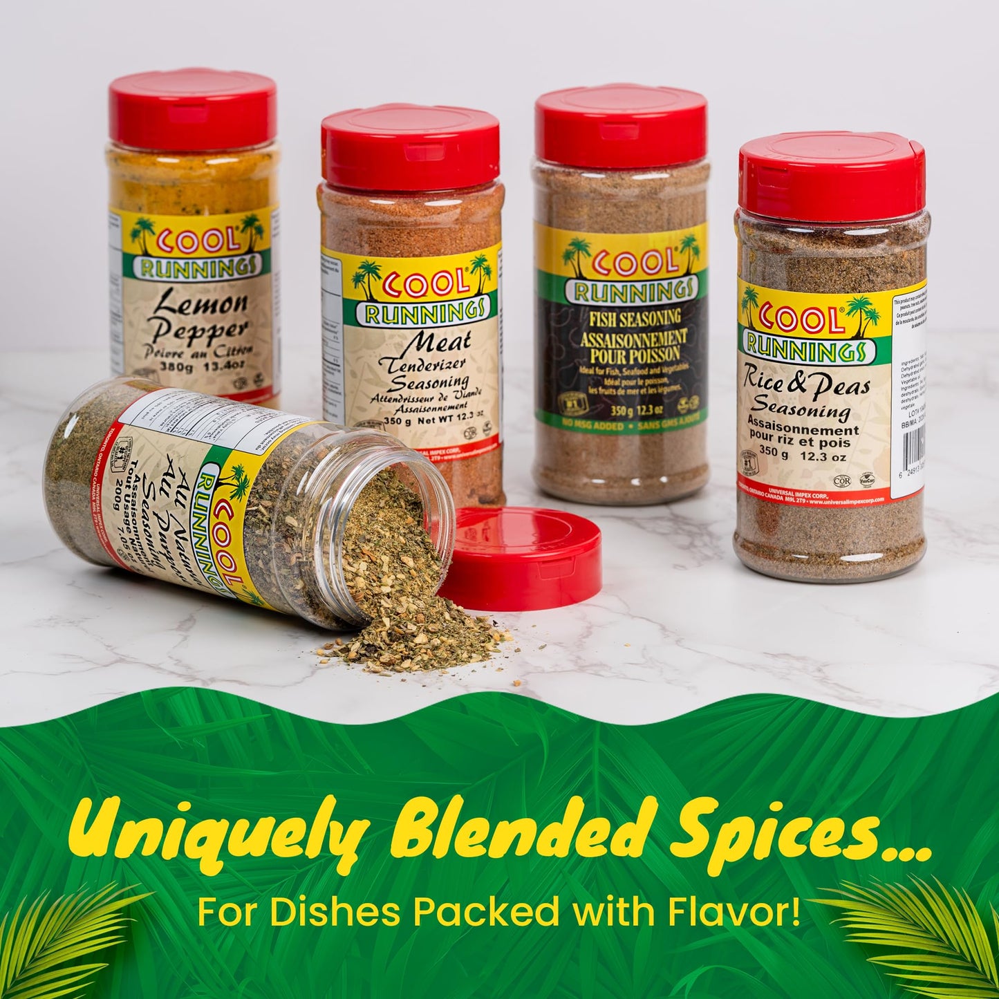 Cool Runnings USA Lemon Pepper 380g - Zesty and Savory Blend for Enhancing Chicken, Seafood such as Salmon, and Vegetables, Idea
