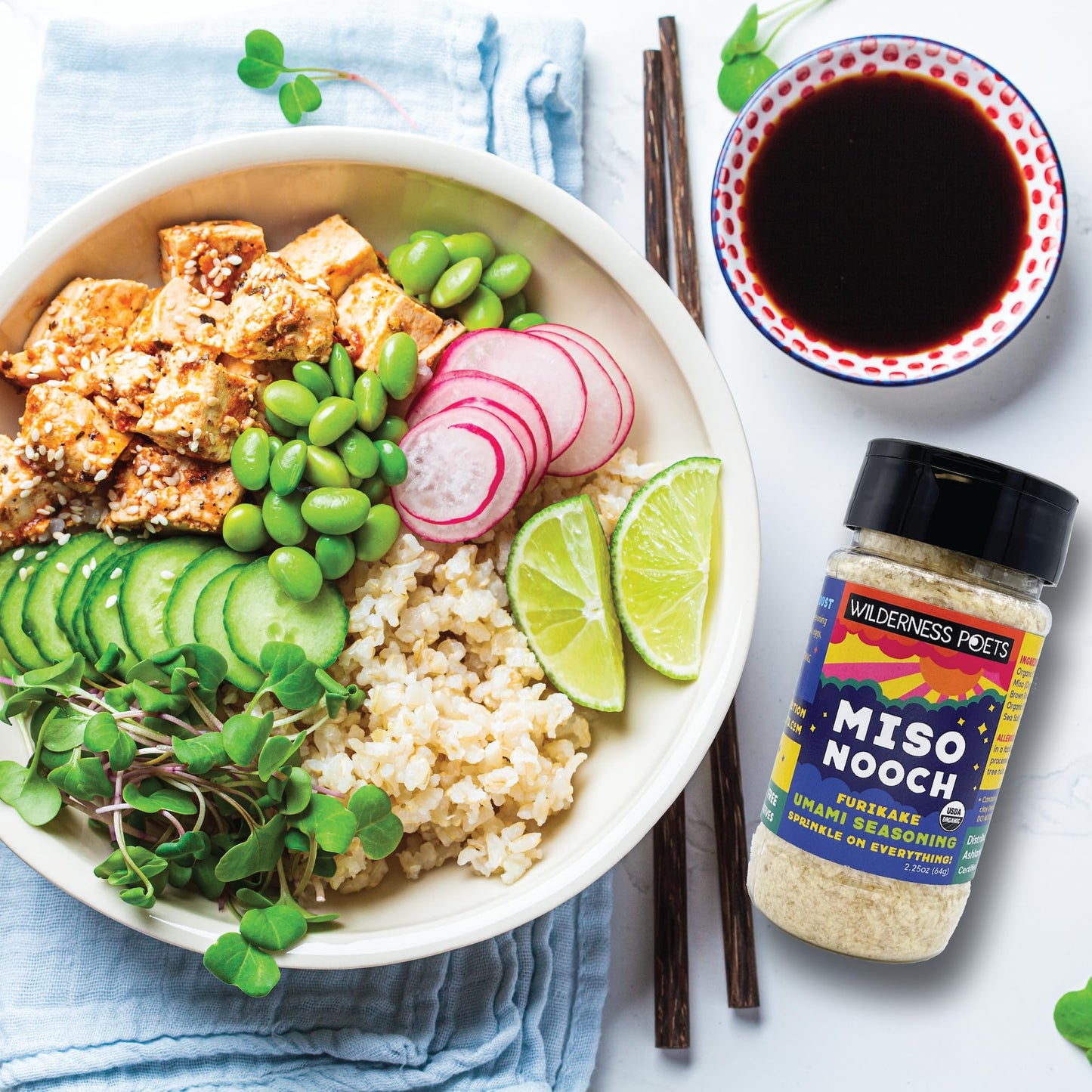 Wilderness Poets, Miso Nooch - 100% Dried Organic Chickpea Miso Umami Seasoning - Sprinkle On Everything. Organic, Vegan, Soy Fr