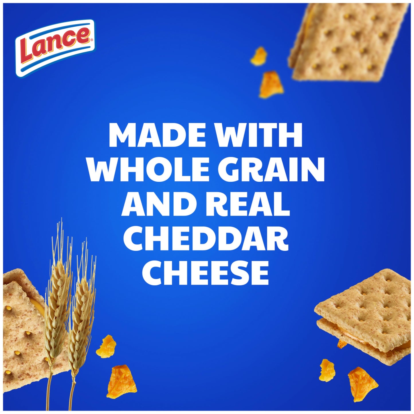 Lance Sandwich Crackers, Made with Whole Grain Crackers, Cheddar Cheese, 10 Packs, 6 Sandwiches Each