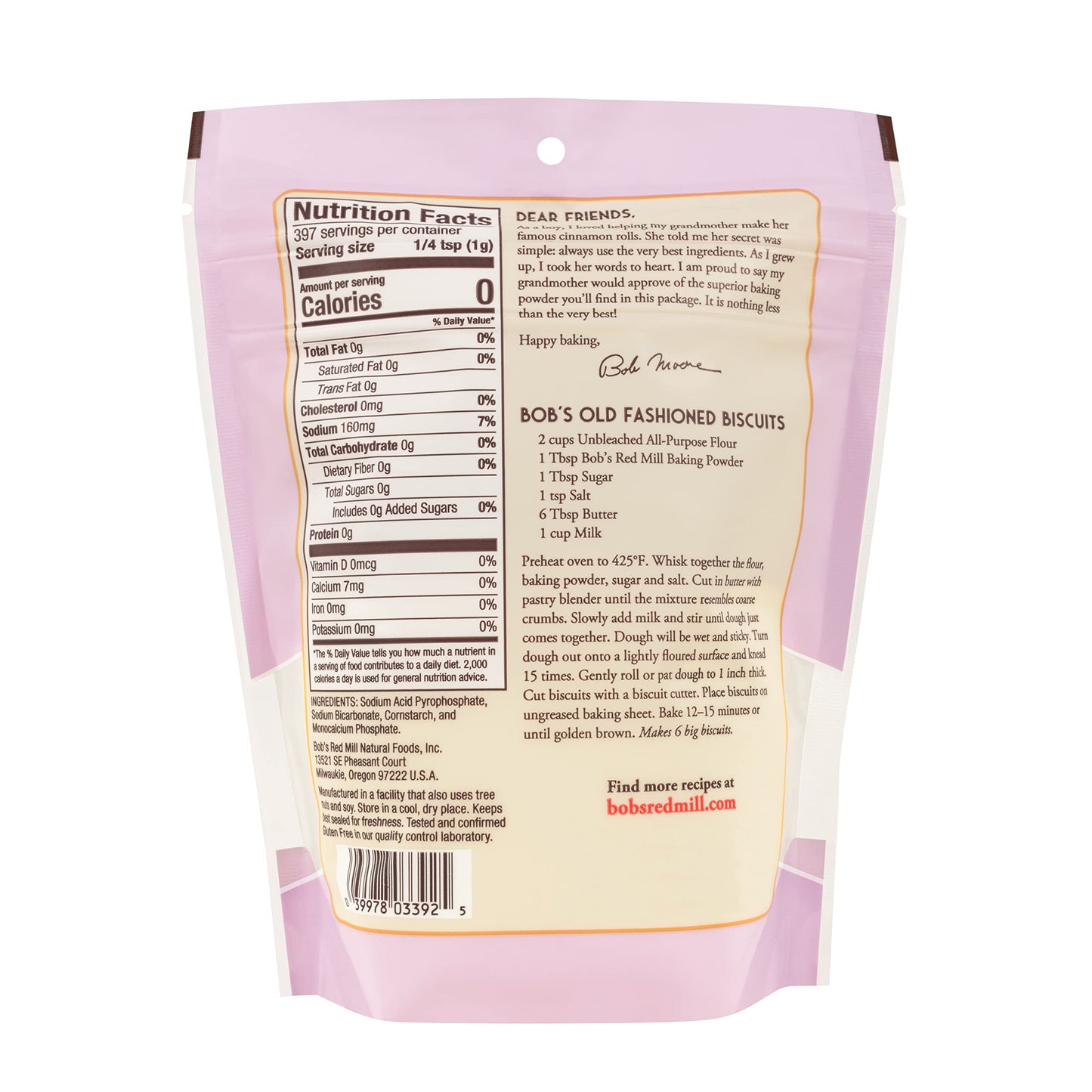 Bob'S Red Mill Baking Powder 14 Oz (2 Pack) - Double Acting Baking Powder - No Added Aluminum - Baking Powder Double Pack (14 Oz Each, 28 Oz Total)