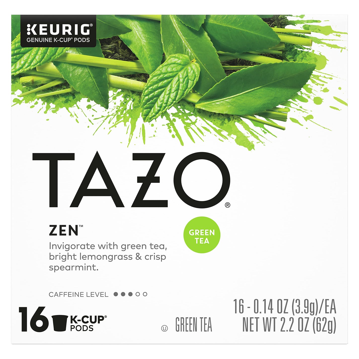 Tazo Tea K-Cups, Green Tea, Zen, Calming Tea, 16 Pods