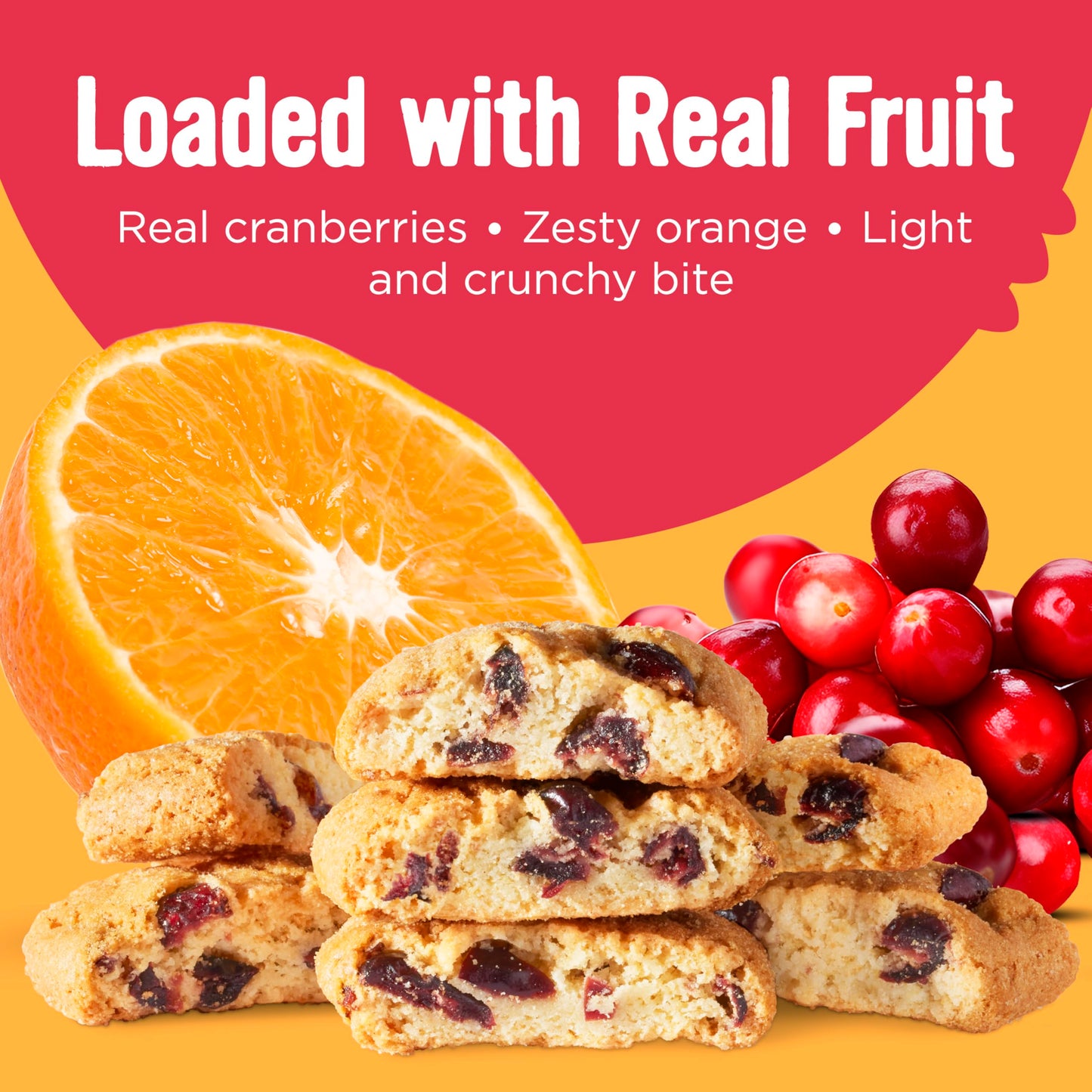 Cooper Street Twice-Baked Orange Cranberry Biscotti Cookies (16 oz) - Over 50 Biscotti per Bag Loaded with Real Fruit, Tradition