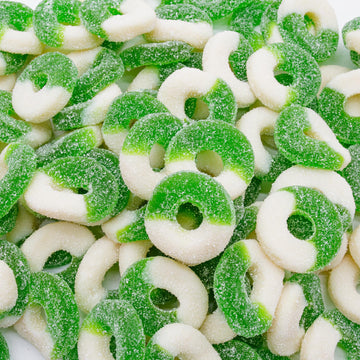 Gummy Candy Bulk 1 lb - APPLE Rings Gummies in Resealable Bag, Soft and Chewy, Light Sugar Coated, Gluten Free