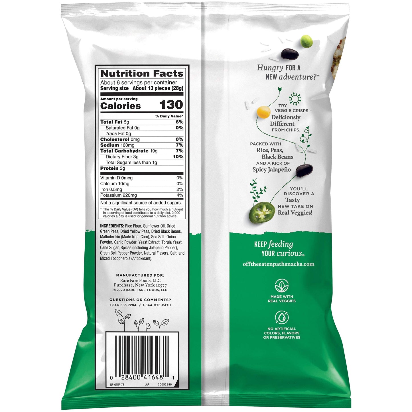 Off The Eaten Path Veggie Crisps Jalapeno, 6.25 Oz