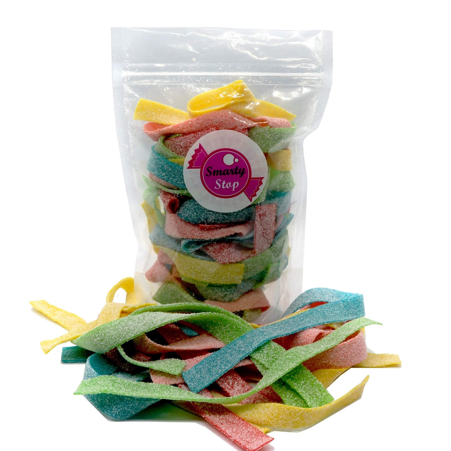 Smarty Stop Sour Gummy Candy Strips (Fruit Punch - Assorted Flavors, 1 Pound Bag)