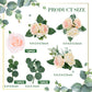 Taiyin Flower Cake Topper Set, 9 Pcs Boho Decorations, Eucalyptus Floral Decor for Wedding, Birthday, Anniversary, Light Pink