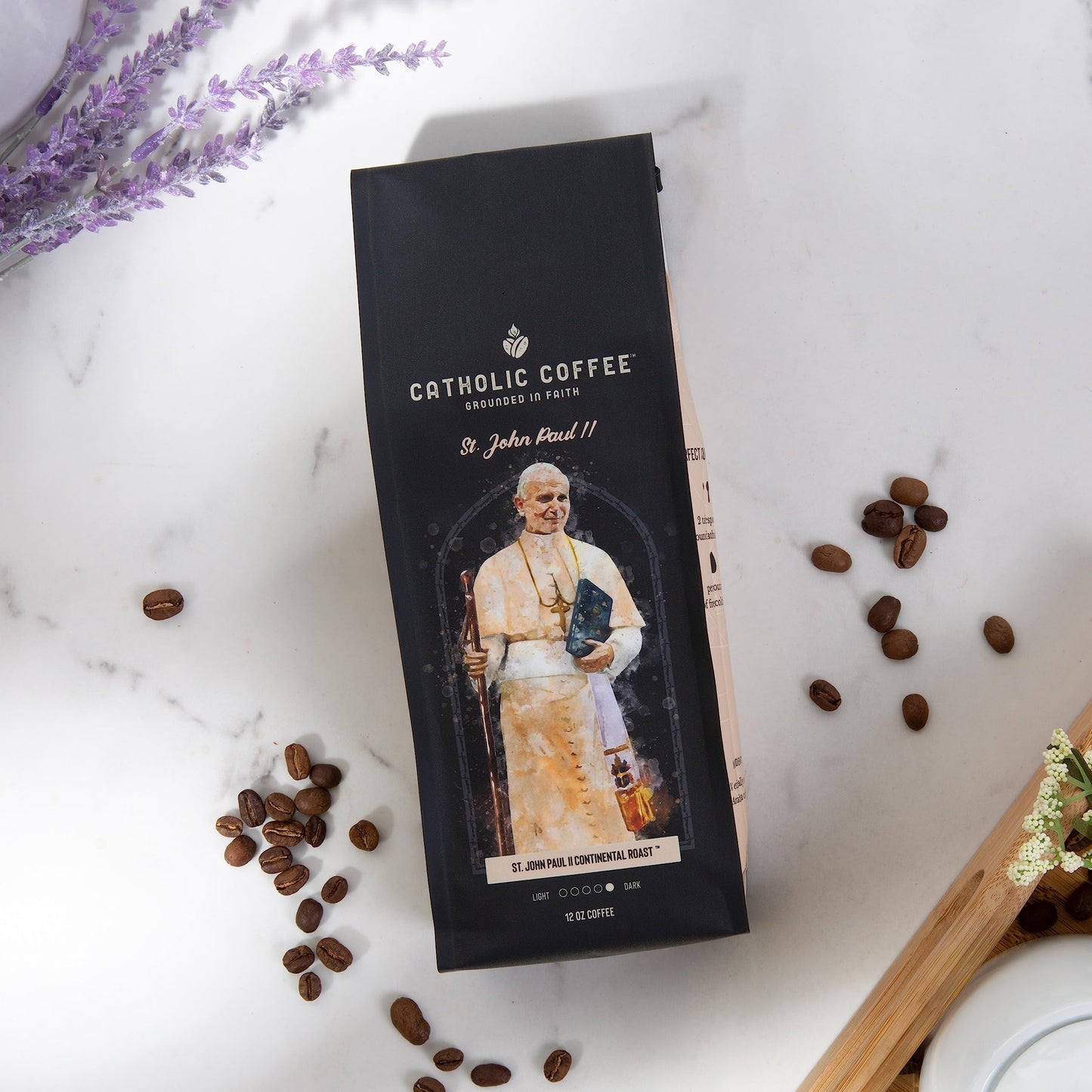 St. John Paul Ii Peruvian Dark Roast Catholic Coffee (Ground) 12 Ounces - Small-Batch Craft Coffee, Gift For Catholic Faithful & Coffee Lovers