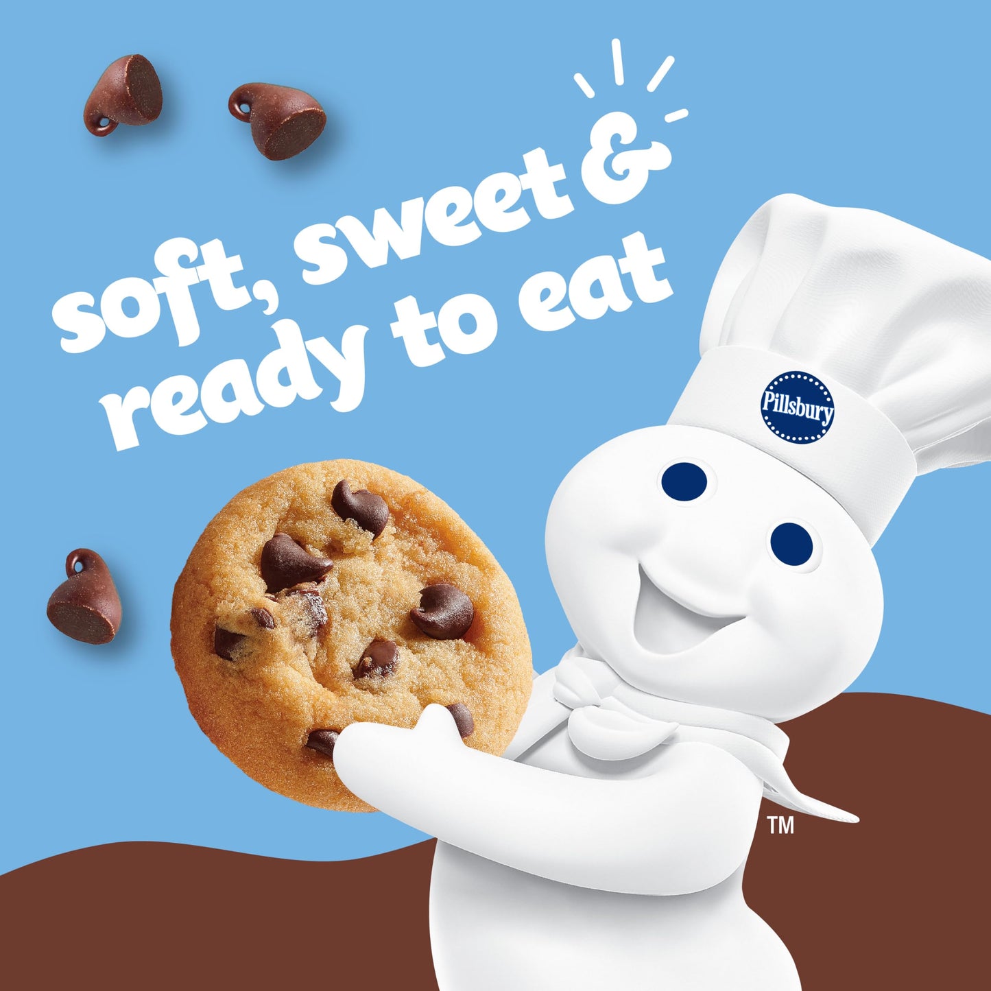 Pillsbury Mini Soft Baked Cookies, Chocolate Chip, Snack Bags, 10 Ct