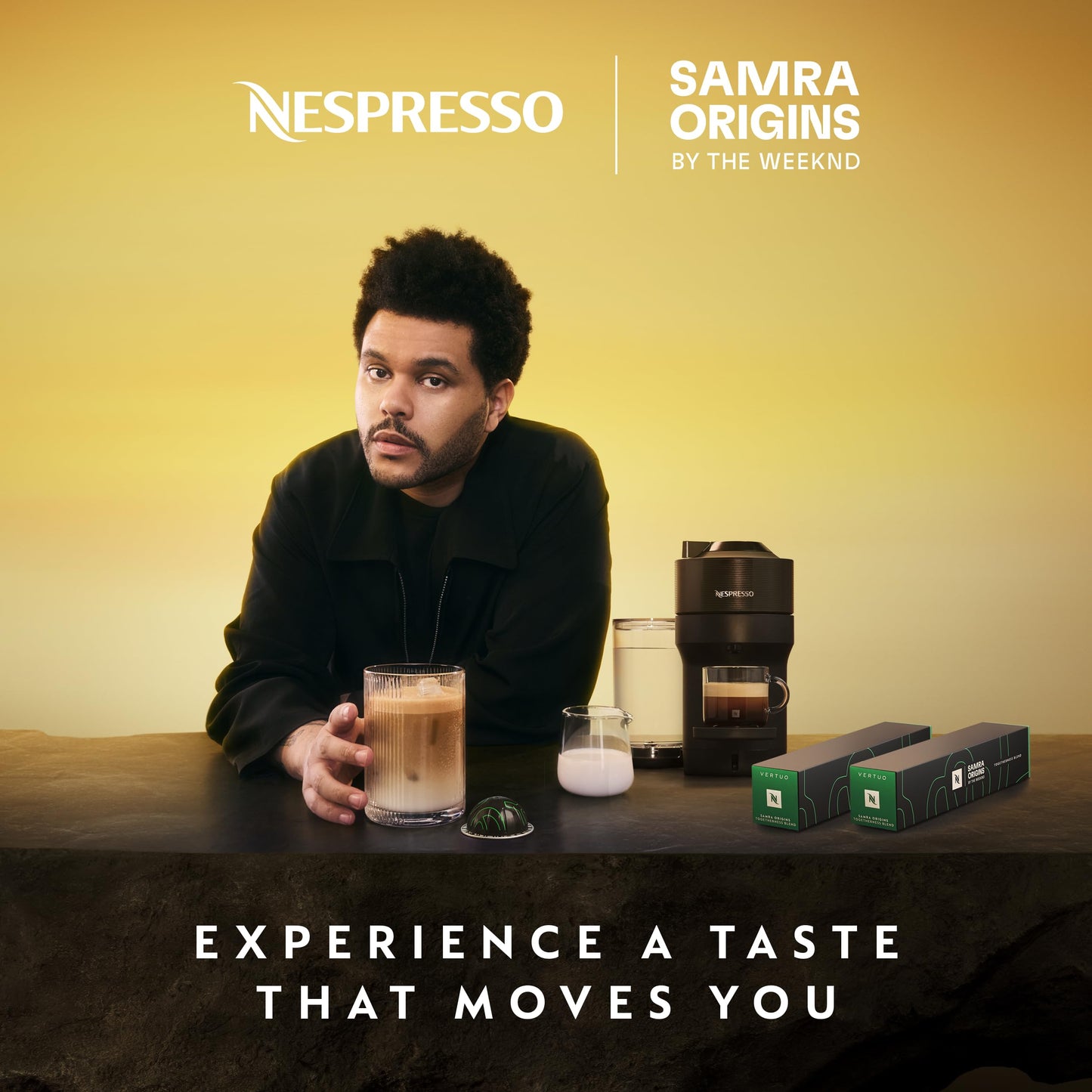 Nespresso I Samra Origins by The Weeknd Vertuo Togetherness Blend  Double Espresso  Light Roast  20-Count Coffee Pods  Brews 2.7 fl. Oz.