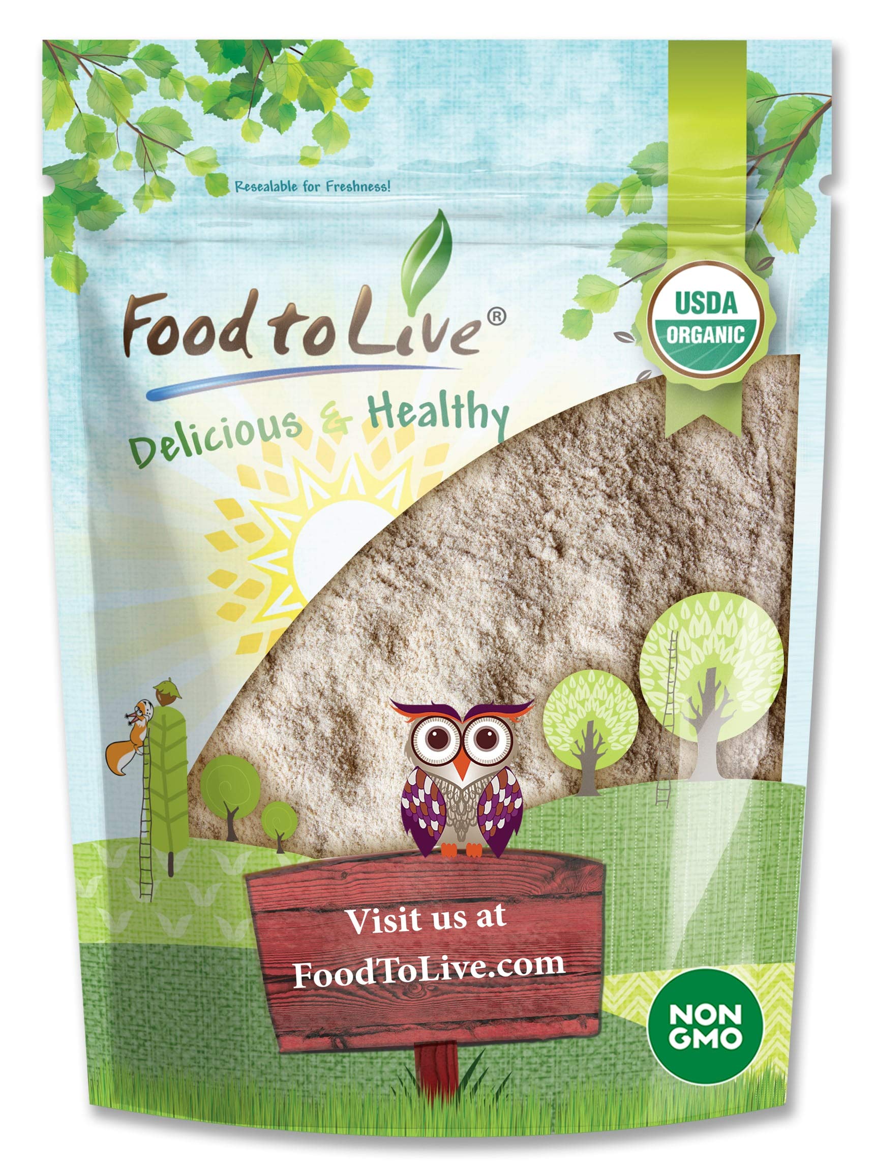Food to Live Organic Barley Flour, 4 Pounds - Non-GMO, Stone Ground from Whole Hulled Barley, Fine, Kosher, Vegan, Bulk, Rich in
