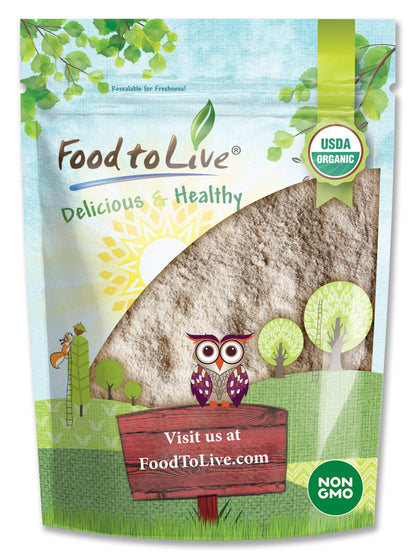 Food to Live Organic Barley Flour, 4 Pounds - Non-GMO, Stone Ground from Whole Hulled Barley, Fine, Kosher, Vegan, Bulk, Rich in