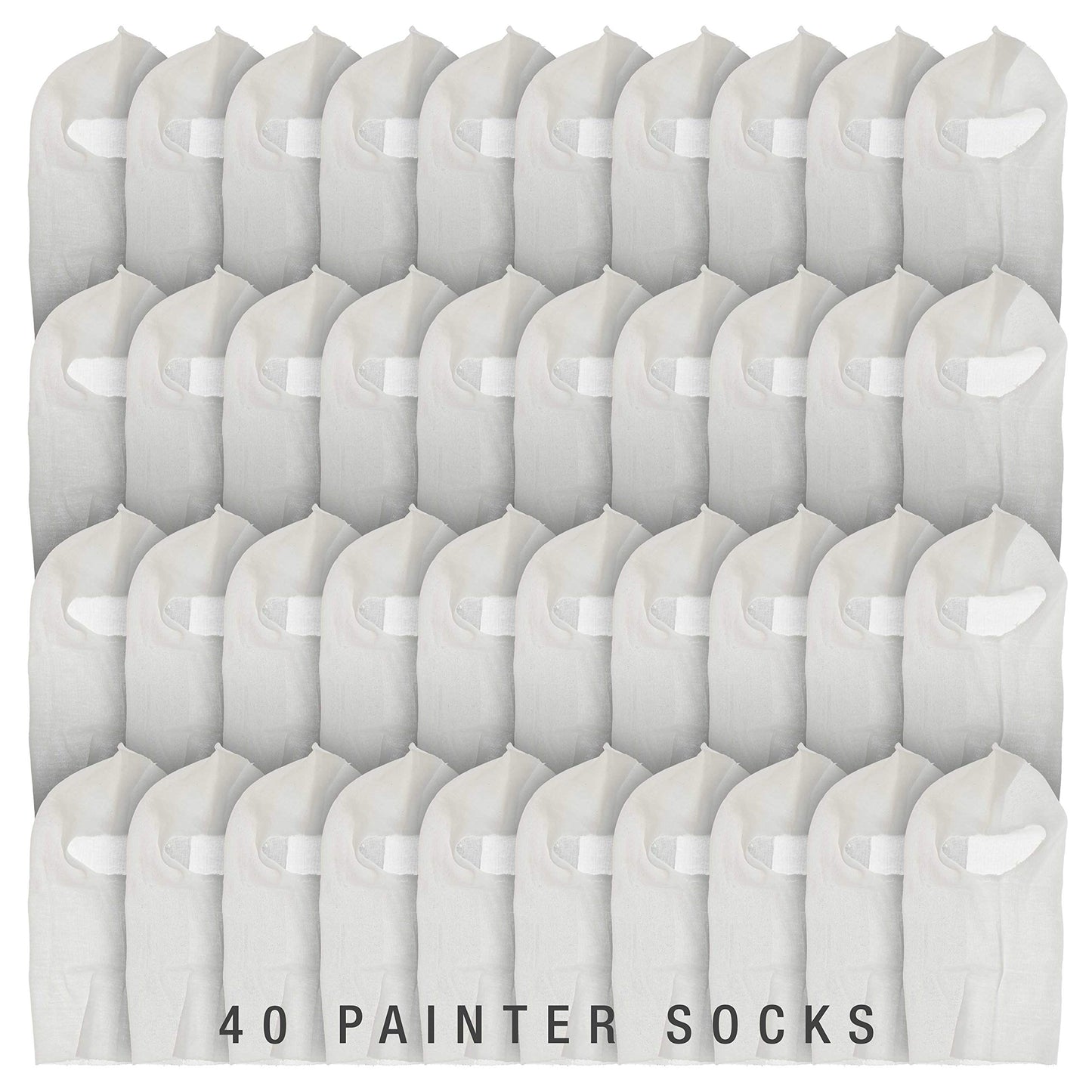 Tcp Global Premium Painters Spray Socks, One Size Fits All (Pack Of 40) - Snug Soft Stretch Cotton Hood Mask - Covers Head To Pr
