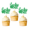 Ercadio 24 Pack St Patrick's Day Lucky One Cupcake Toppers Four Leaf Lucky One Cupcake Toppers St. Patrick 1st Cupcake Picks for
