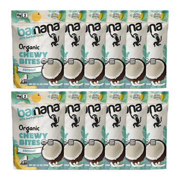 Barnana - Organic Chewy Coconut Banana Bites, Healthy Dehydrated Treat, Chewy Coconut Banana Snack, Made With Real Fruit, Potass