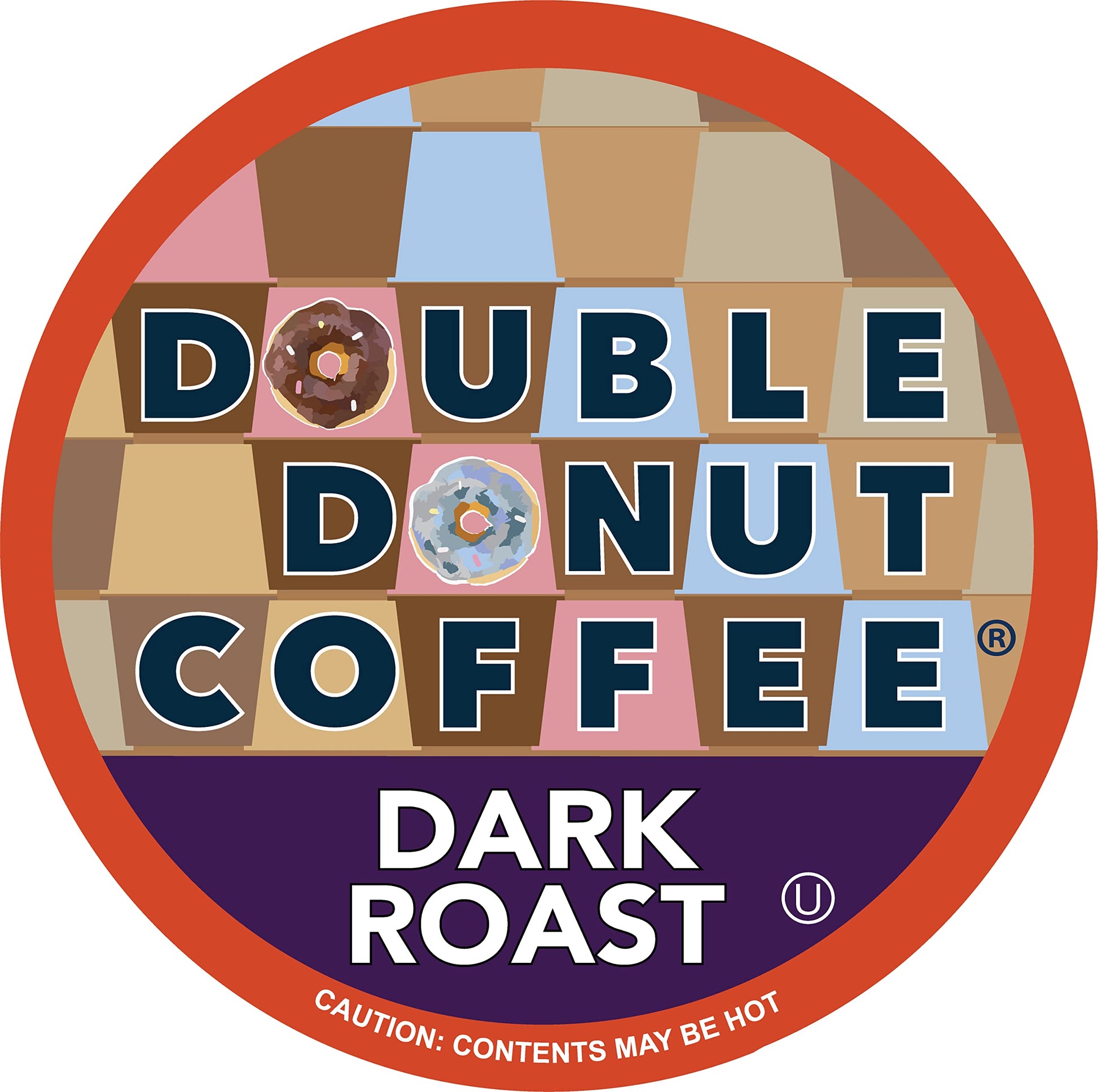 Double Donut Coffee Dark Roast Coffee Pods, Extra Bold Blend, 48 Count