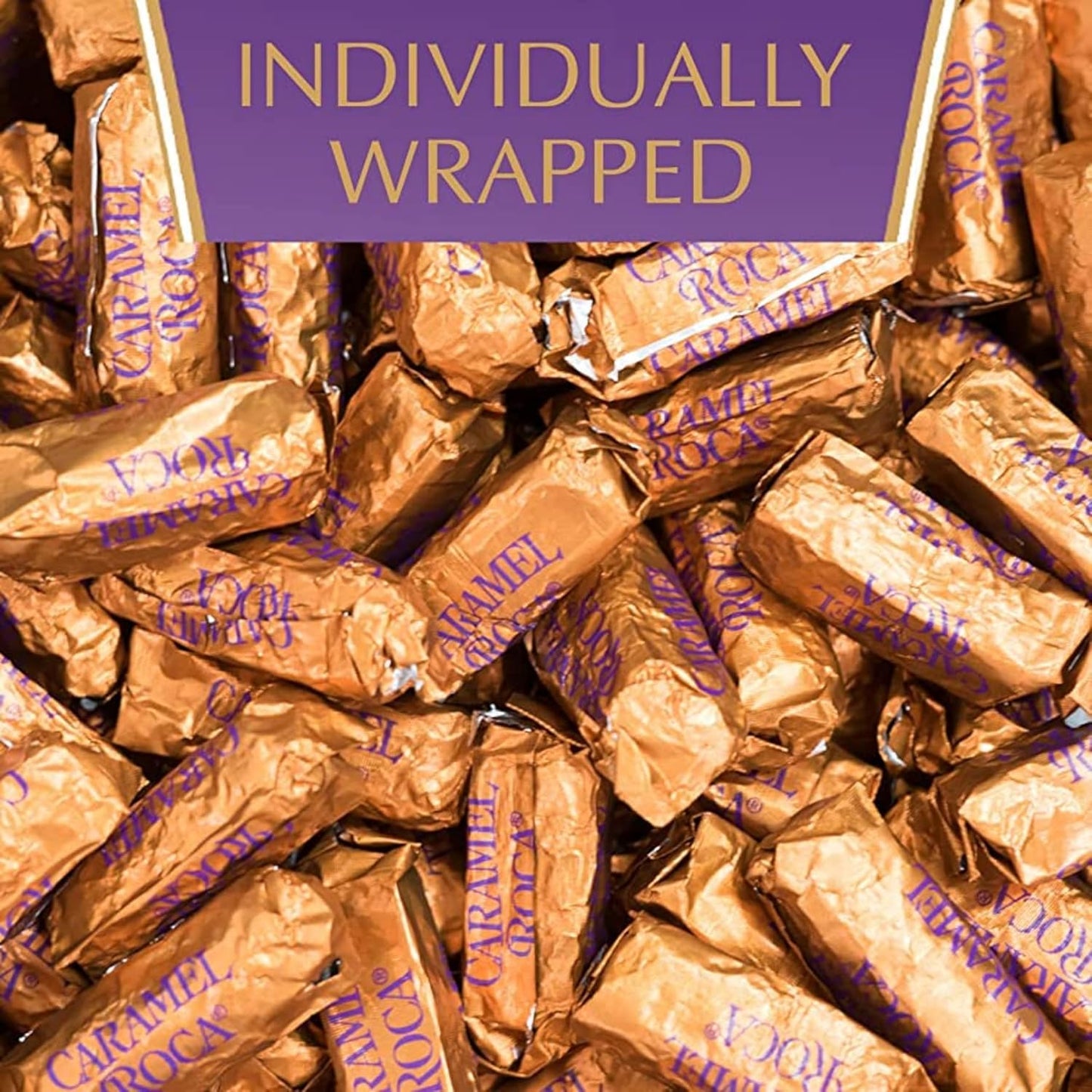 Brown & Haley Sea Salt Caramel Roca Stand-Up Box - Chocolate Caramel Buttercrunch Toffee With Almonds And Sea Salt - Individuall