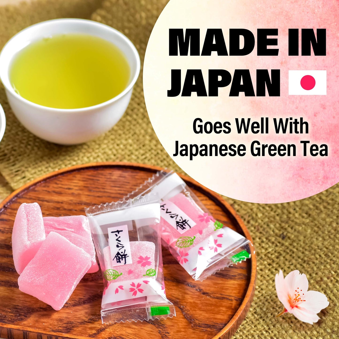 Yamasan Kyoto Uji Japanese Sakura Mochi Candies -Real Traditional Cherry Blossom Rice Cakes- Aromatic Flavor Of Japanese Spring