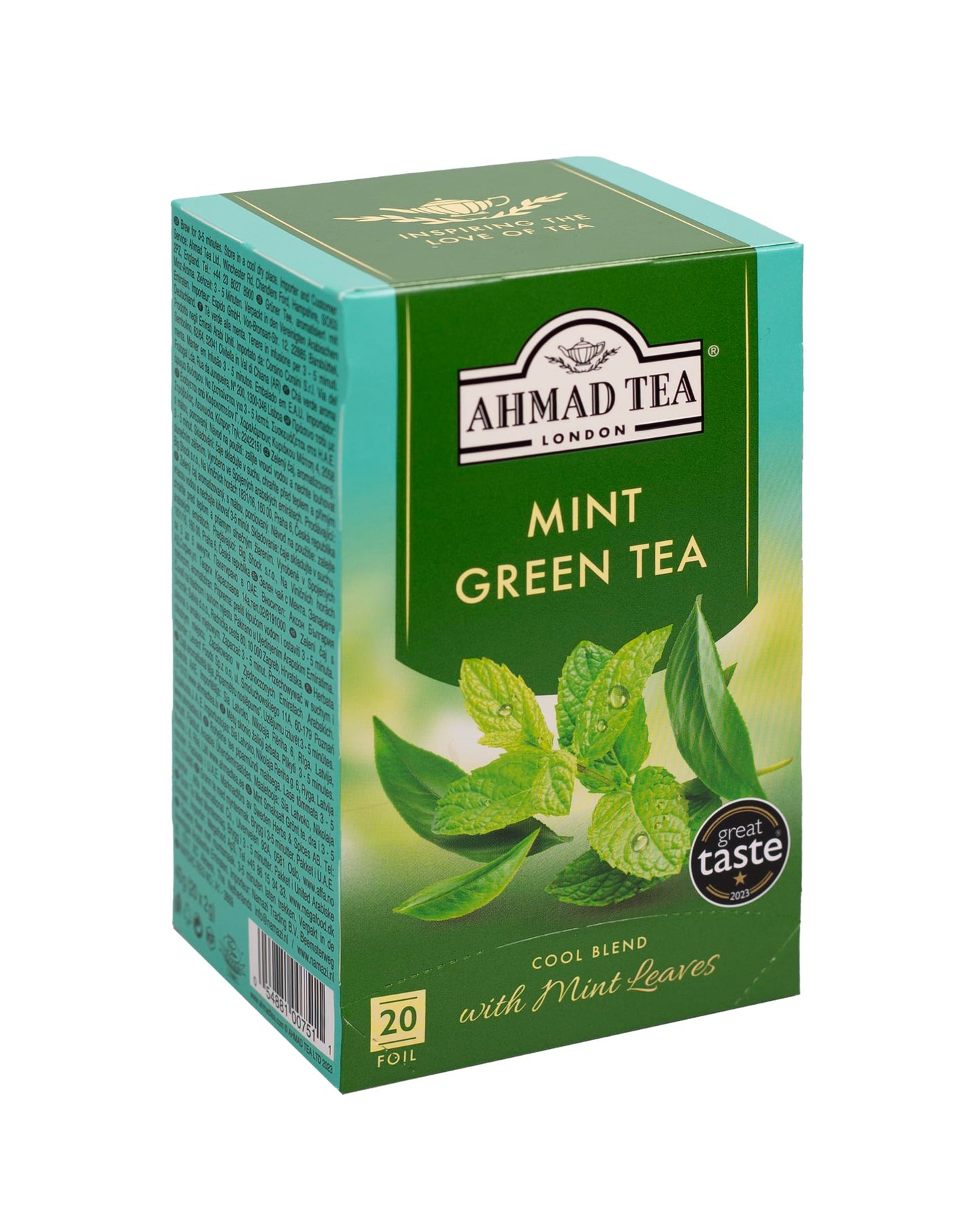 Ahmad Tea Mint Green Tea with Mint Leaves, 20 Count (Pack of 6), Model 751