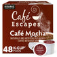 Café Escapes Café Mocha Coffee Beverage K-Cup Pods, 48 Count (2 Boxes of 24 Pods)