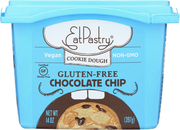 Eatpastry Gourmet Edible Vegan Cookie Dough, Ready To Eat, Healthy Dessert, 6-14 Oz Cookie Dough Tubs Total (Gluten Free Choc Ch