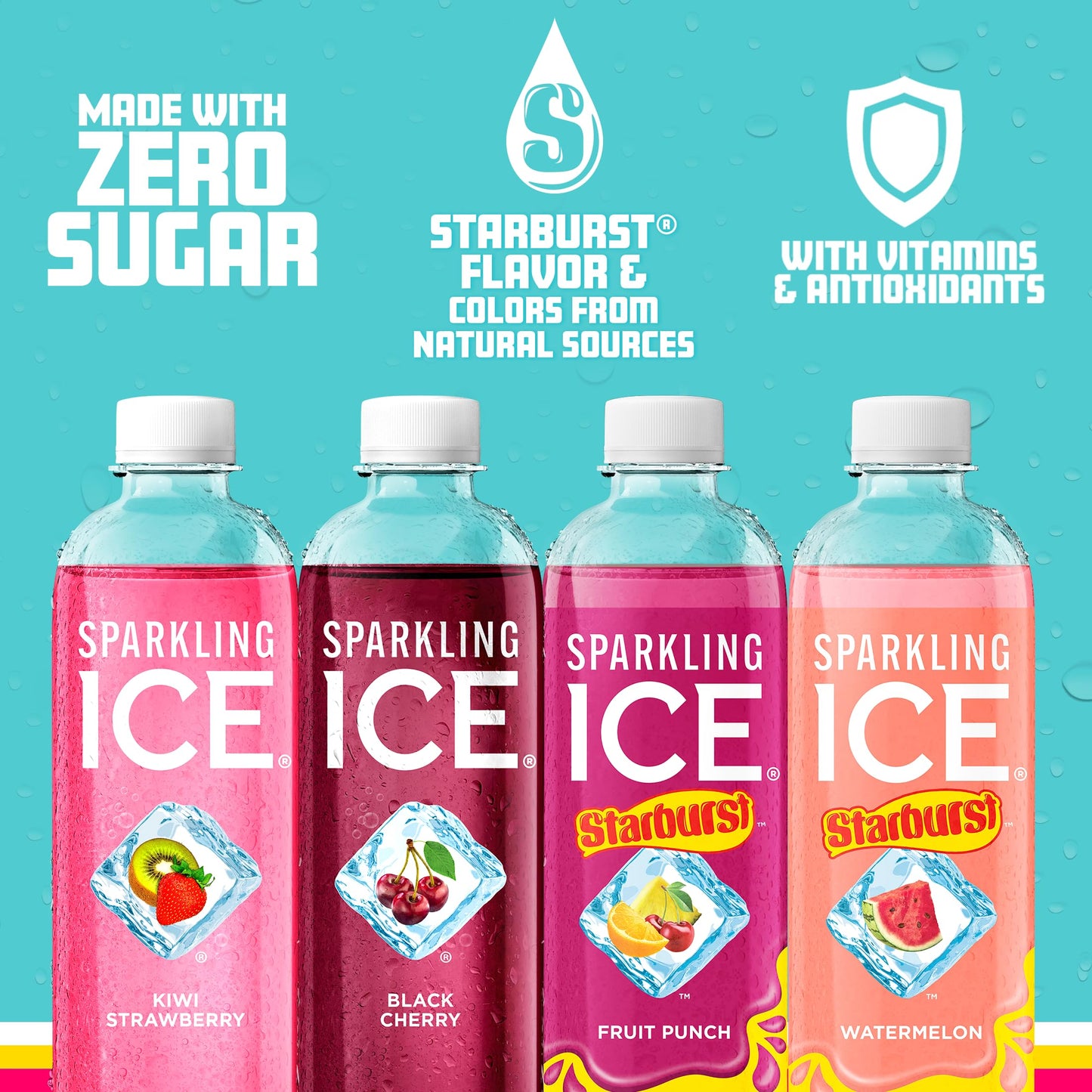 Sparkling Ice Flavored Sparkling Water Variety Pack, Zero Sugar, 17 Fl Oz, 12 Count (Kiwi Strawberry, Fruit Punch, Watermelon)