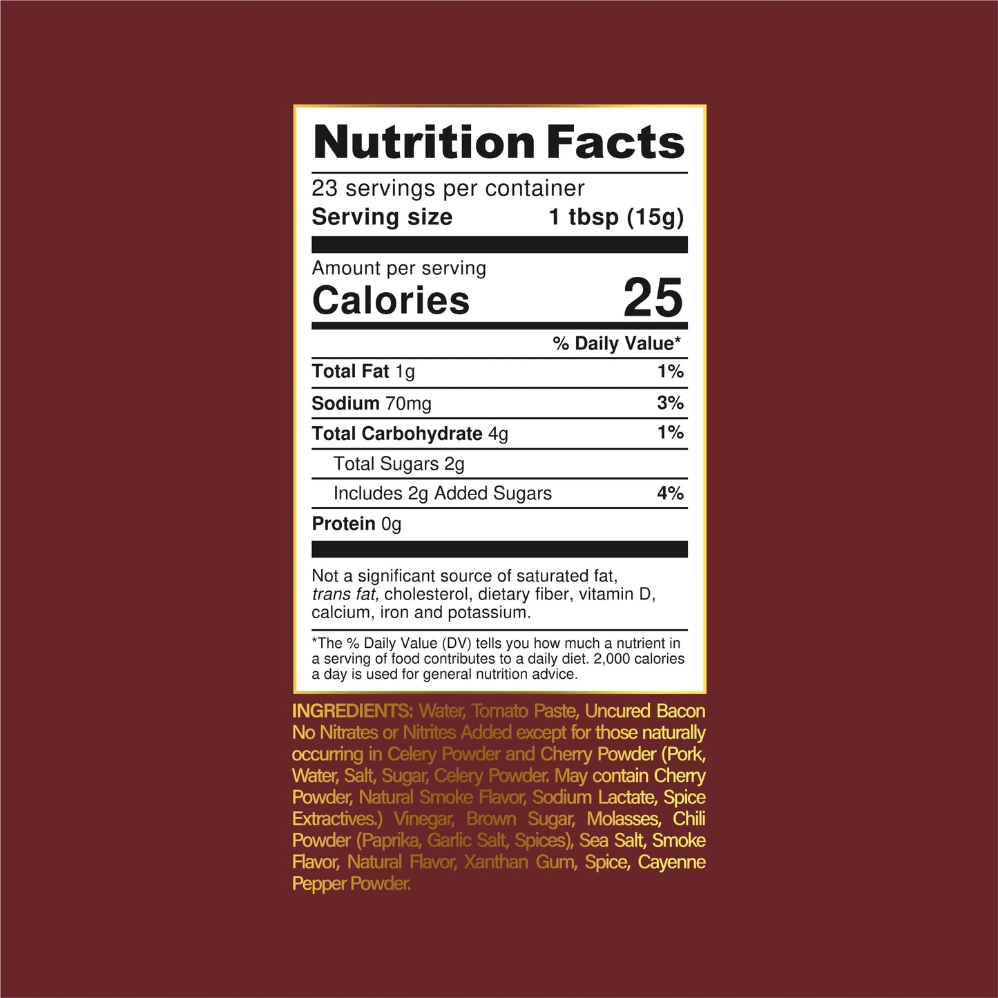 Baconic BBQ Sauce with Real Bacon Bits, Low Sugar, Gluten-Free, 12oz Glass Bottle
