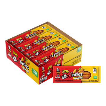 Lucas Skwinkles Pineapple - Tamarind Filled Flavored Sweet & Sour Candy Strips, 0.92Oz - 12 Pieces For Treats, Fruit, Parties, Piñatas
