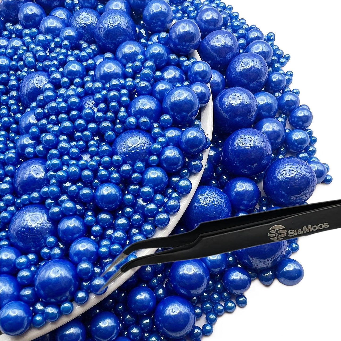Royal Blue Edible Pearls For Cake Decorating 5.1 Oz | Royal Blue Cake Pearls | Edible Sugar Pearls | Edible Cake Decorations | R