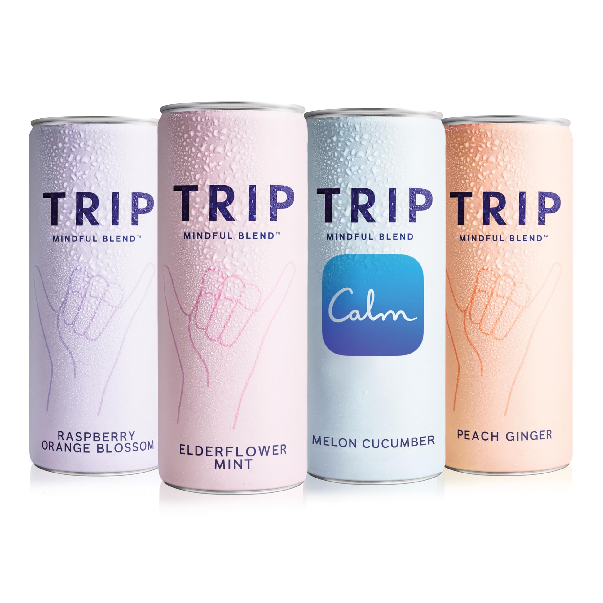 Trip Mindful Blend, Lightly Sparkling Adaptogen Seltzer, Mocktail w/ 120mg Magnesium Citrate with Ashwagandha, Lions Mane & L Th