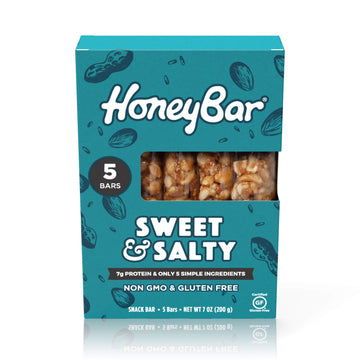 Honeybar Snack Bar | Certified Gluten Free | Non-Gmo | Vegetarian (Sweet & Salty, Pack Of 5 Bars)