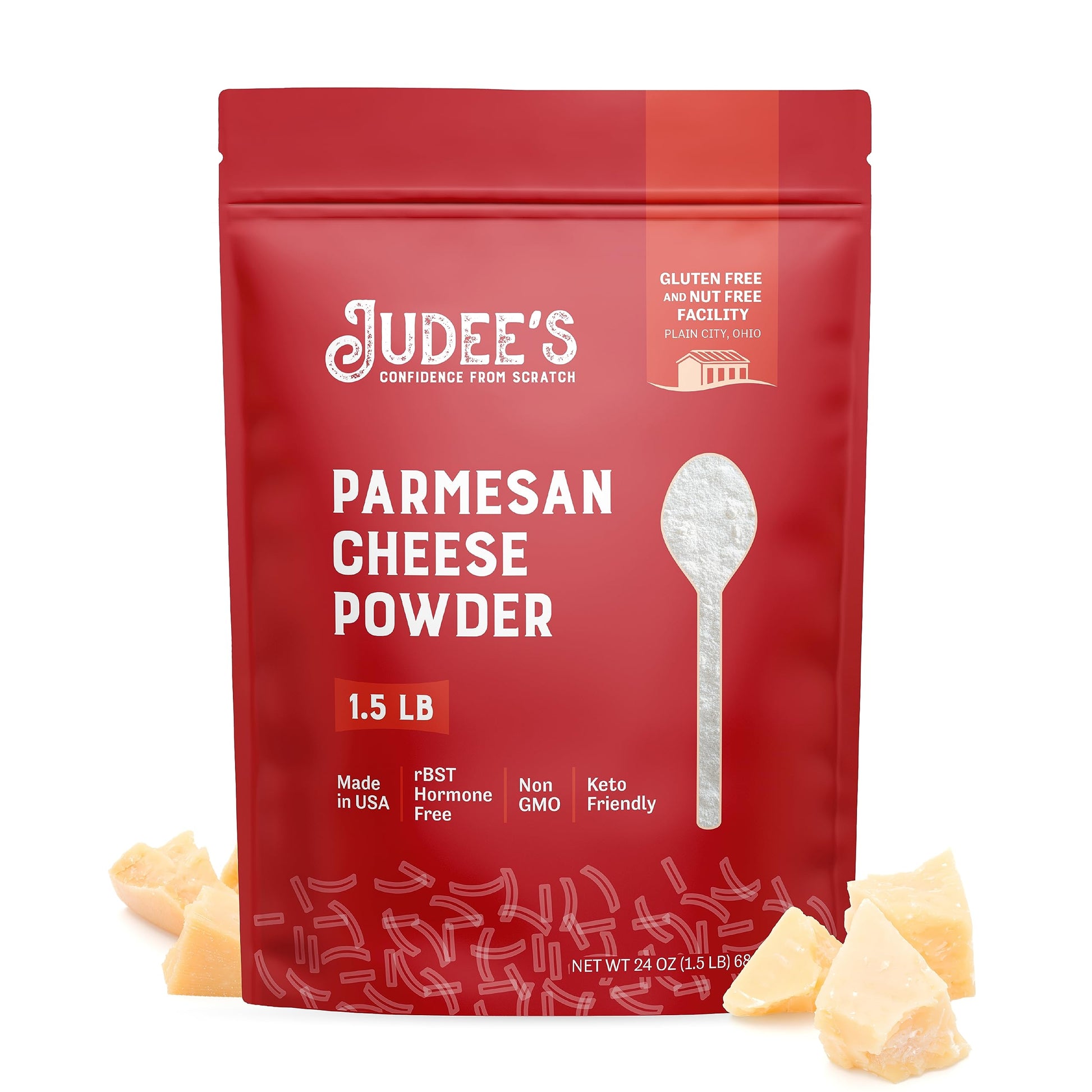 Judee   S Parmesan Cheese Powder 1.5Lb (24Oz) - 100% Non-Gmo, Keto-Friendly, Rbst Hormone-Free, Gluten-Free & Nut-Free - Made Fr