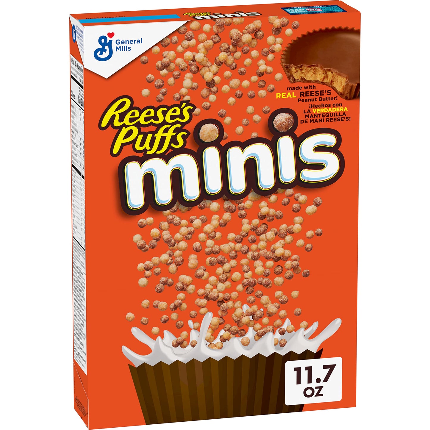 Reese'S Puffs Minis Breakfast Cereal, Chocolate Peanut Butter Cereal, 11.7 Oz