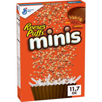 Reese'S Puffs Minis Breakfast Cereal, Chocolate Peanut Butter Cereal, 11.7 Oz