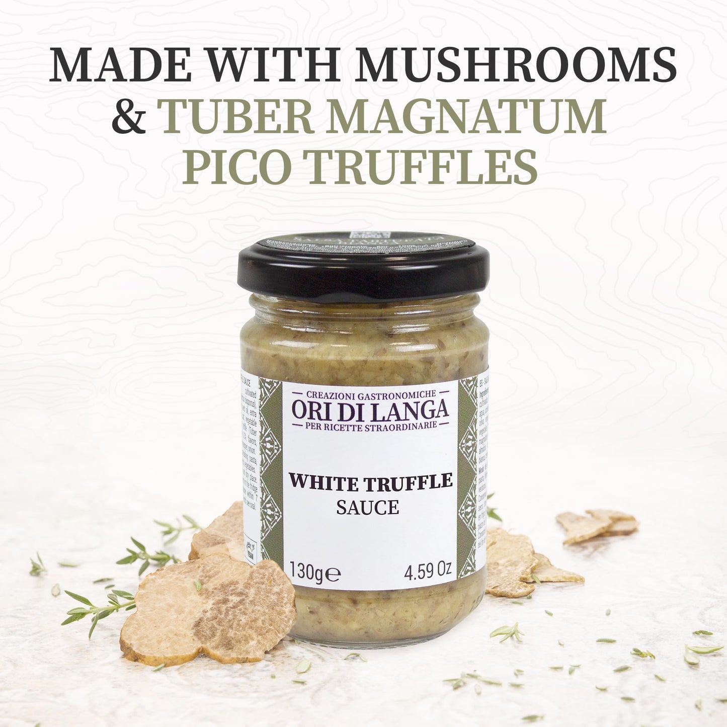 Alba White Truffle Sauce - Gourmet Truffle Pasta Sauce Made With Mushrooms & White Truffles Foraged In Italy, All Natural Vegan