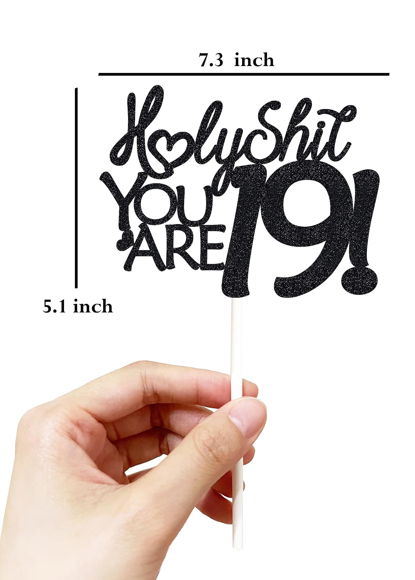 Happy 19Th Birthday Cake Topper Funny 19Th Birthday Decorations For Teens 19 Birthday Cake Toppers-Black Glitter Boys 19Th Birth