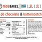 Taos Bakes - Peanut Butter Chocolate + Butterscotch - Snack Bars - 6G Protein, Gluten Free, Plant Based, & Vegan Granola Bars - Filled W/Flax Seeds, Chia Seeds, & Peanut Butter - 12 Pack, 1.8Oz Ea