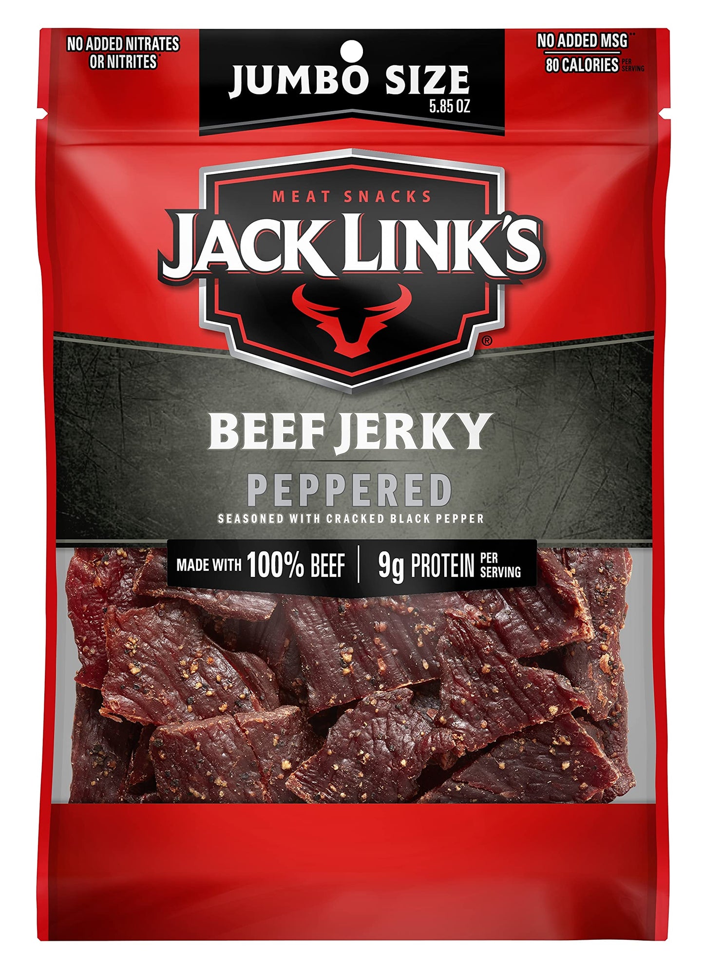 Jack Links Beef Jerky, Peppered, 5.85oz, Original, 5.8 Ounce (Pack of 1)
